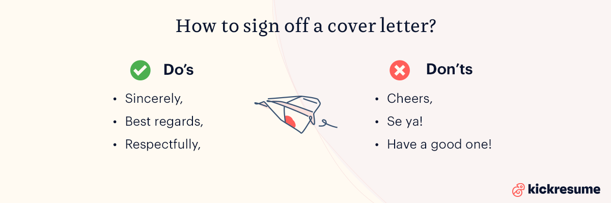 how to sign off an application letter