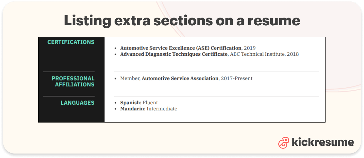 service manager extra sections example